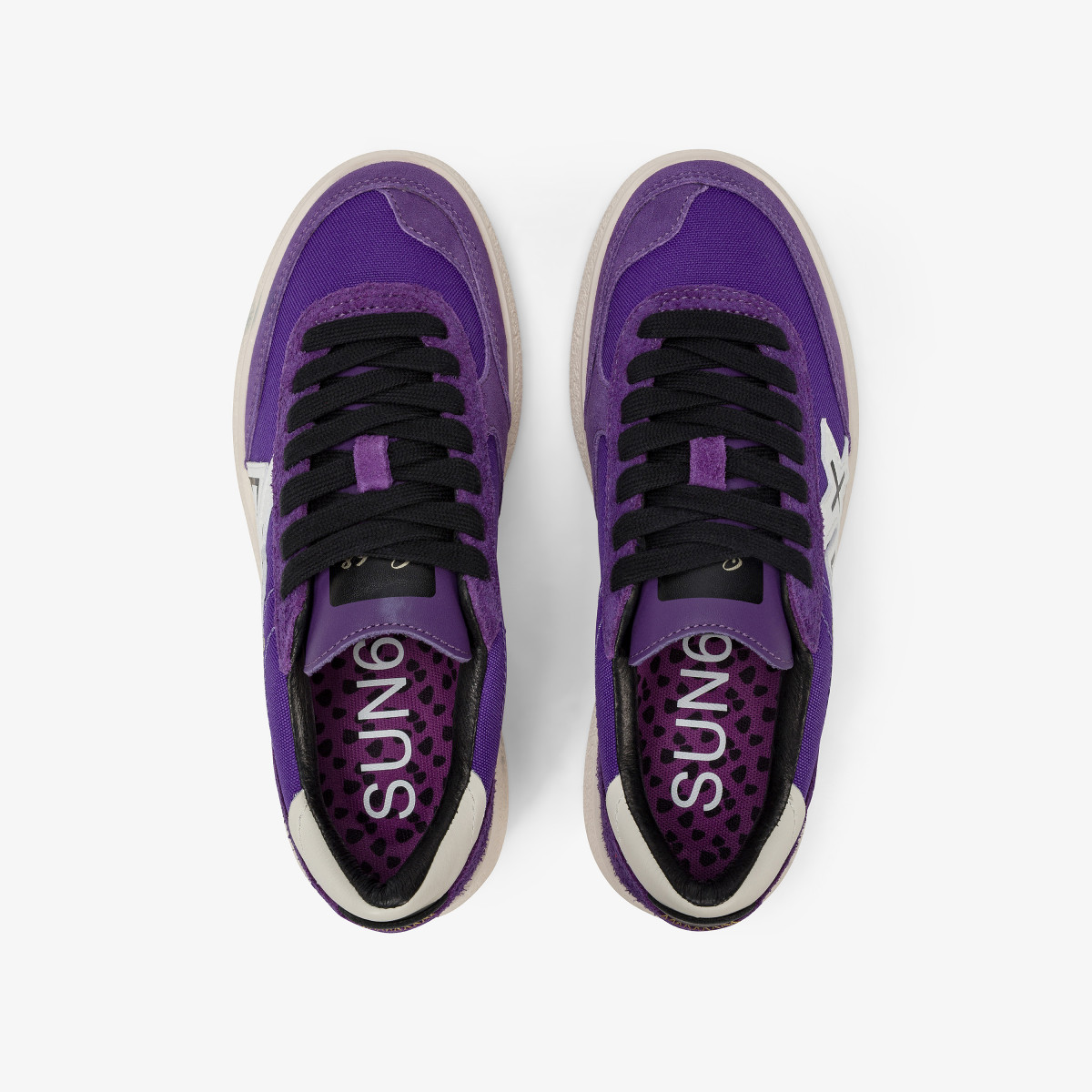 Violet Sally nylon and suede sneaker