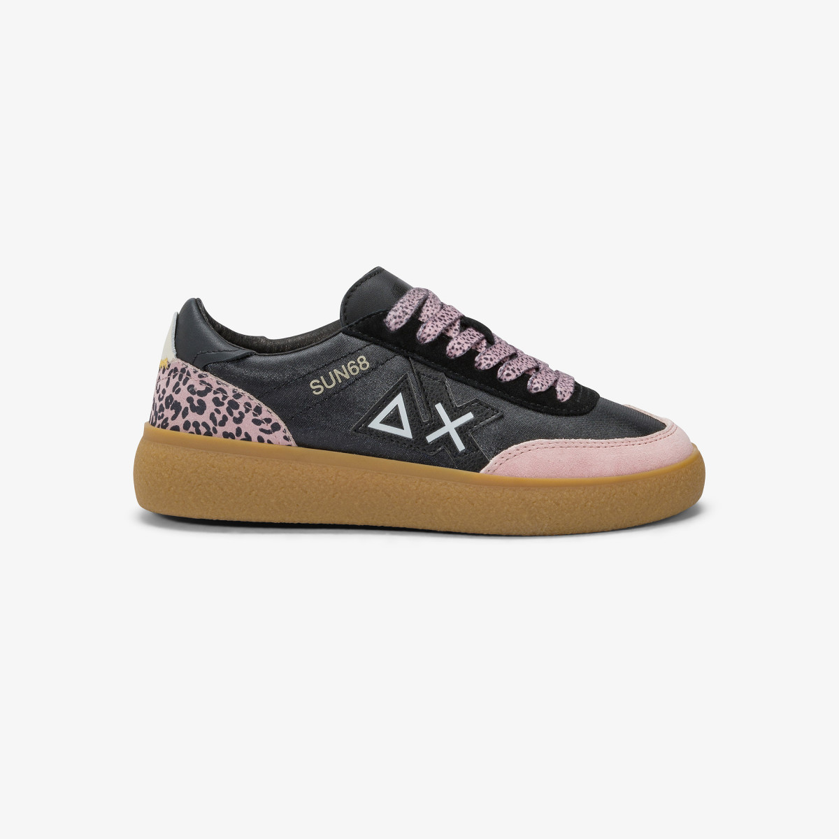 Black Sally nylon and suede sneaker