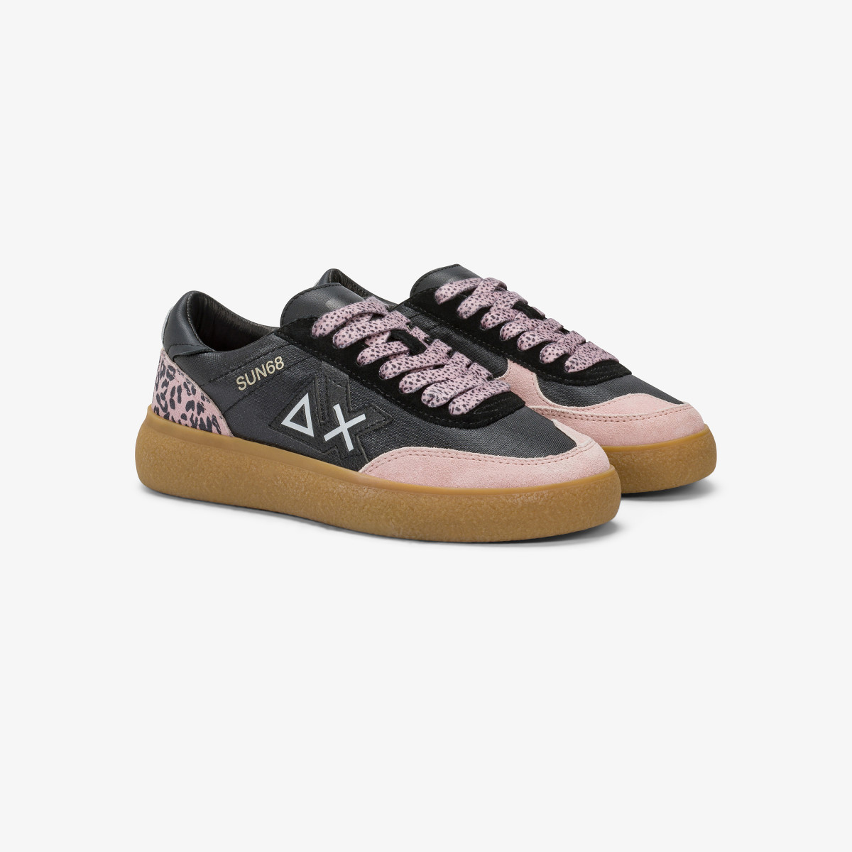 Black Sally nylon and suede sneaker