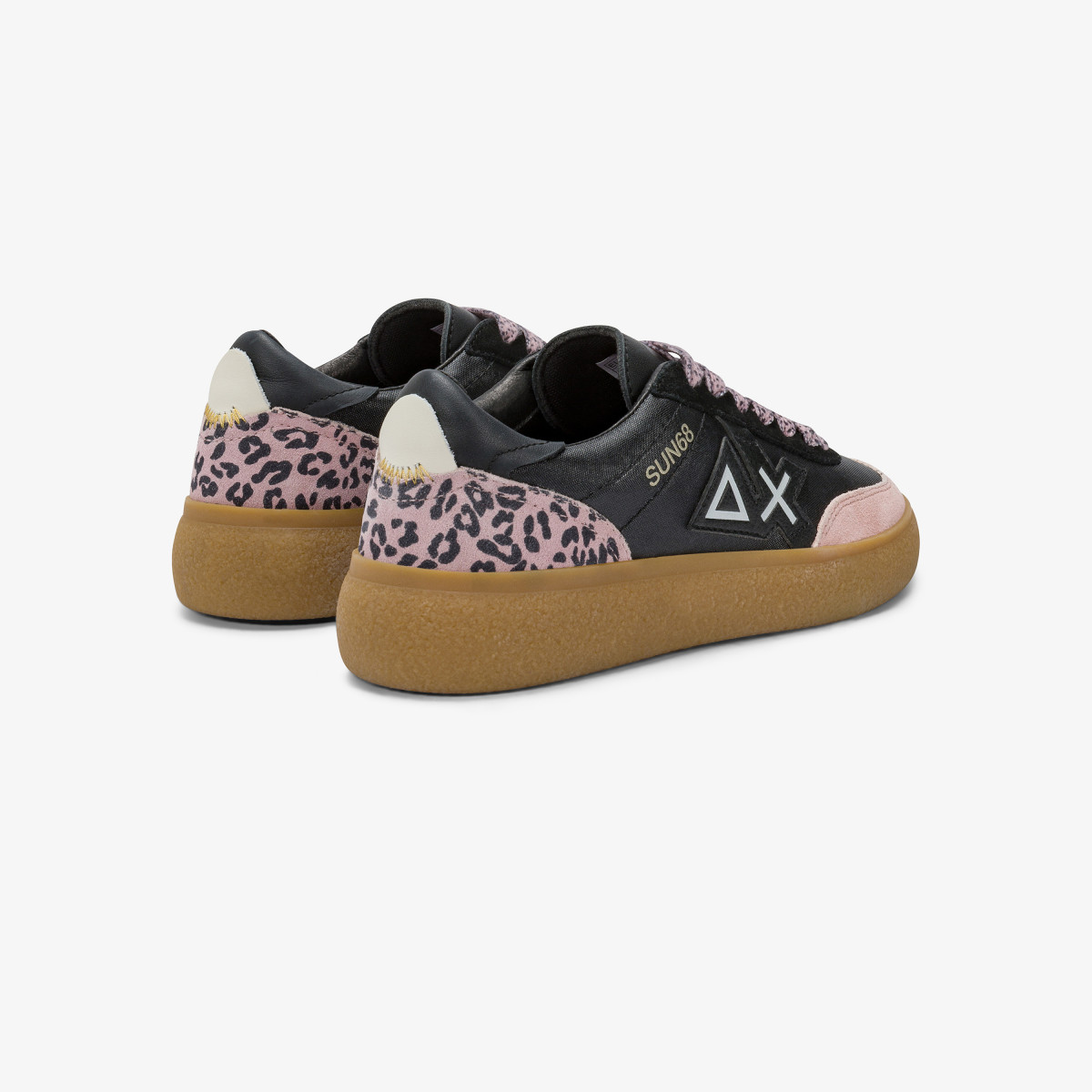 Black Sally nylon and suede sneaker