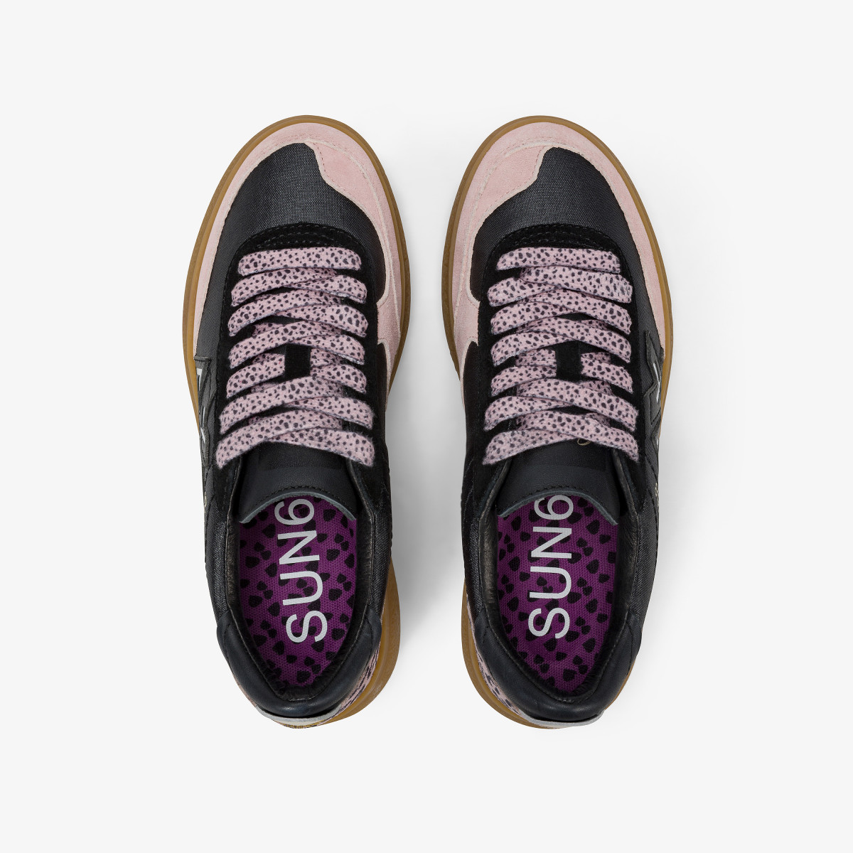 Black Sally nylon and suede sneaker