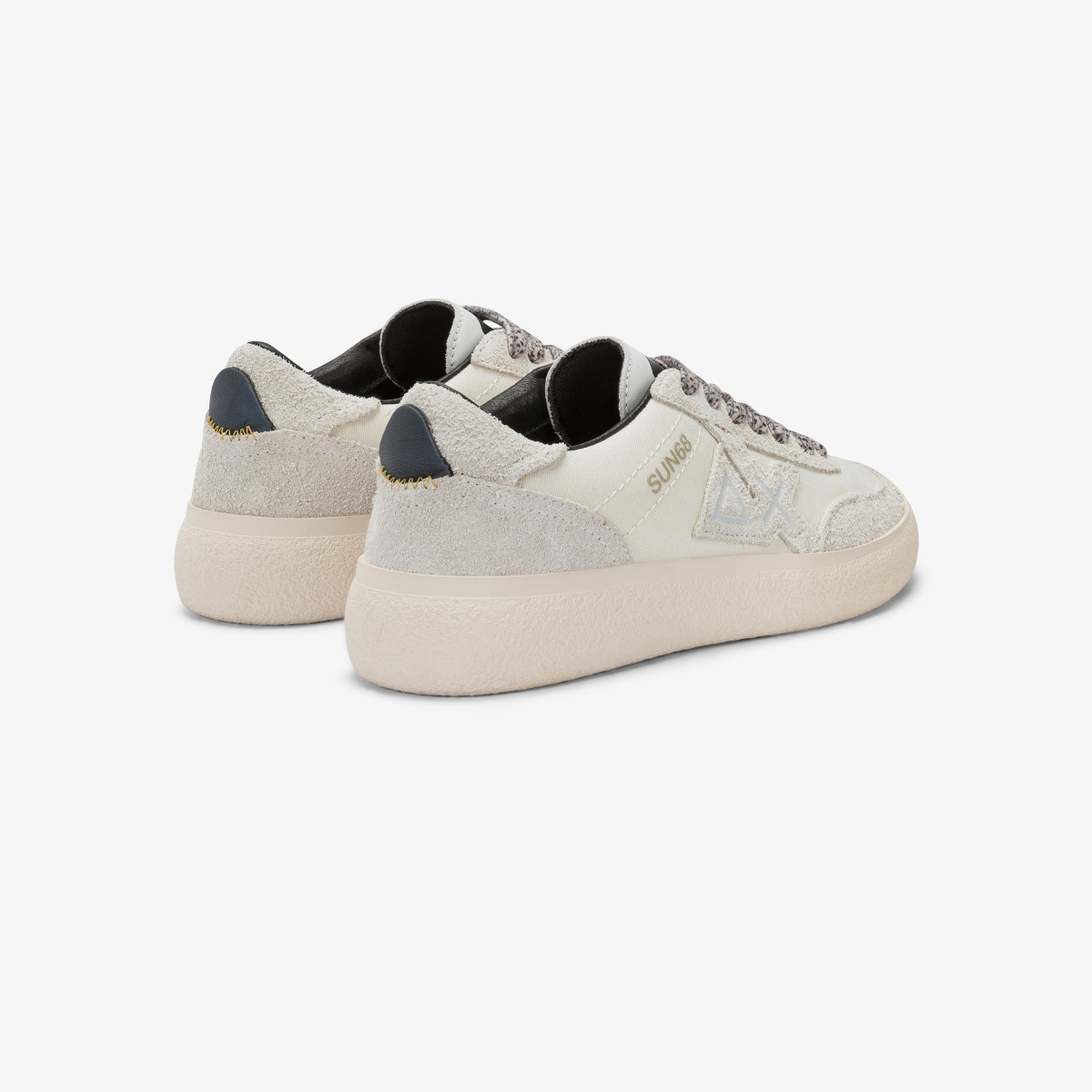 Sneaker Sally in nylon e suede bianco panna