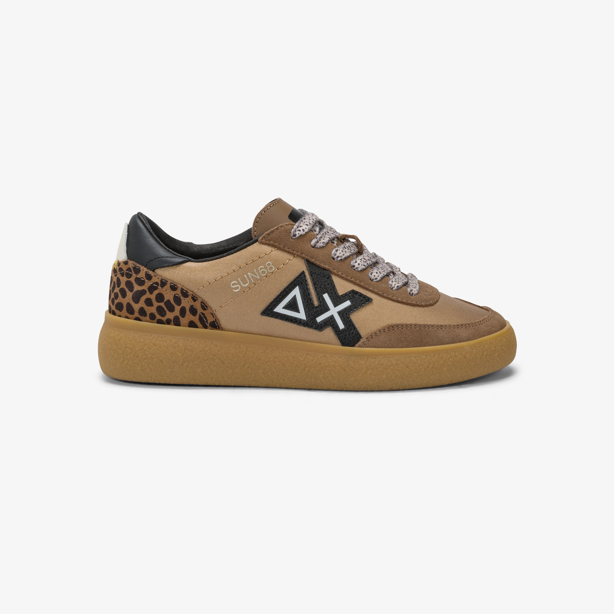 Sneaker Sally in nylon e suede volpe