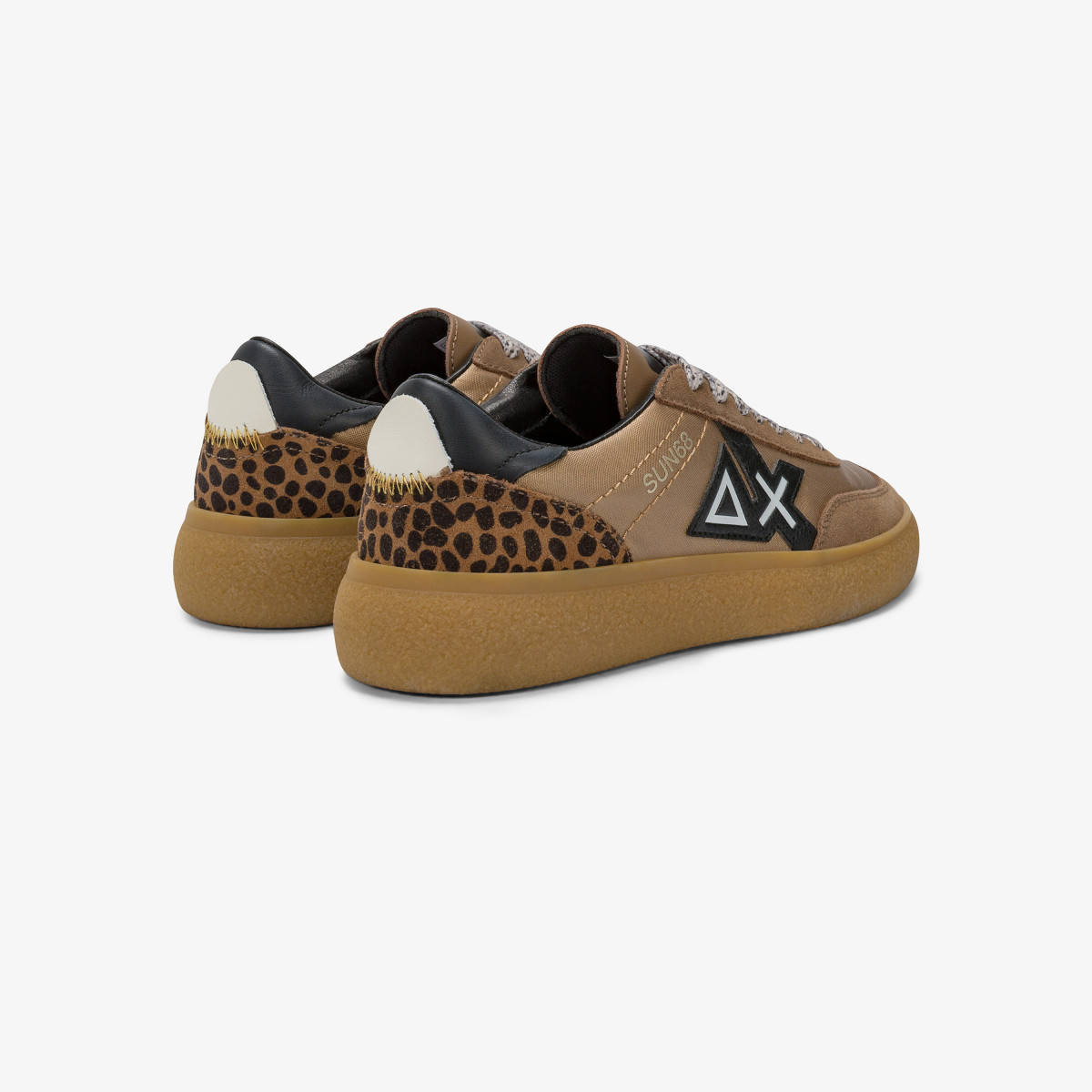 Sneaker Sally in nylon e suede volpe