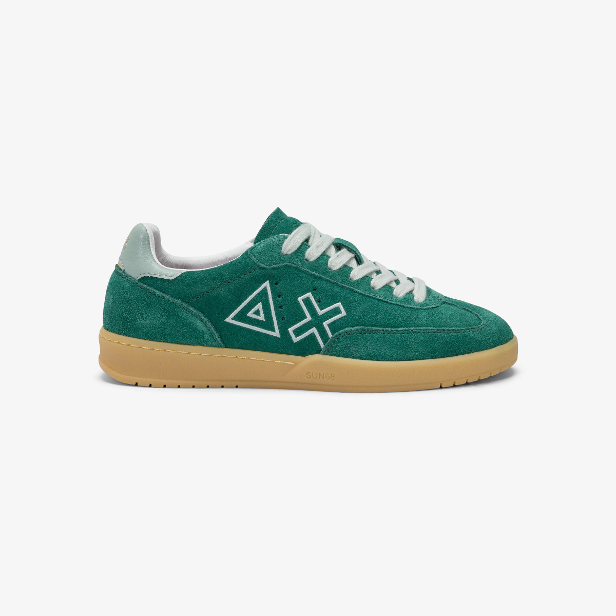 Sneaker California Sun in suede con logo verde smeraldo