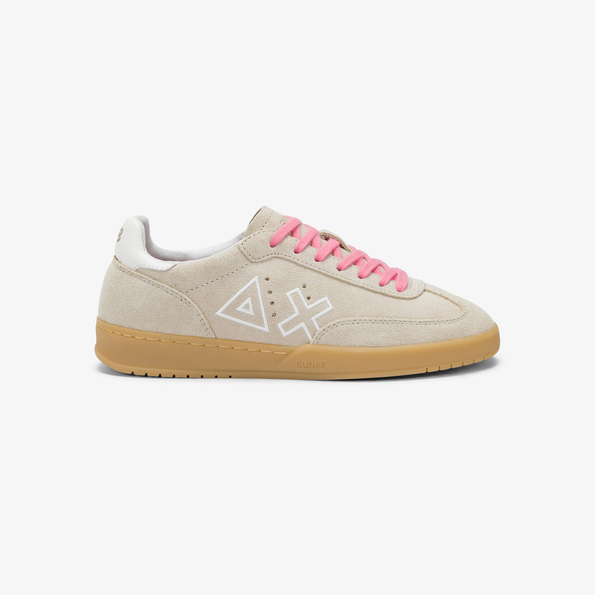 Sneaker California Sun in suede con logo bianco panna