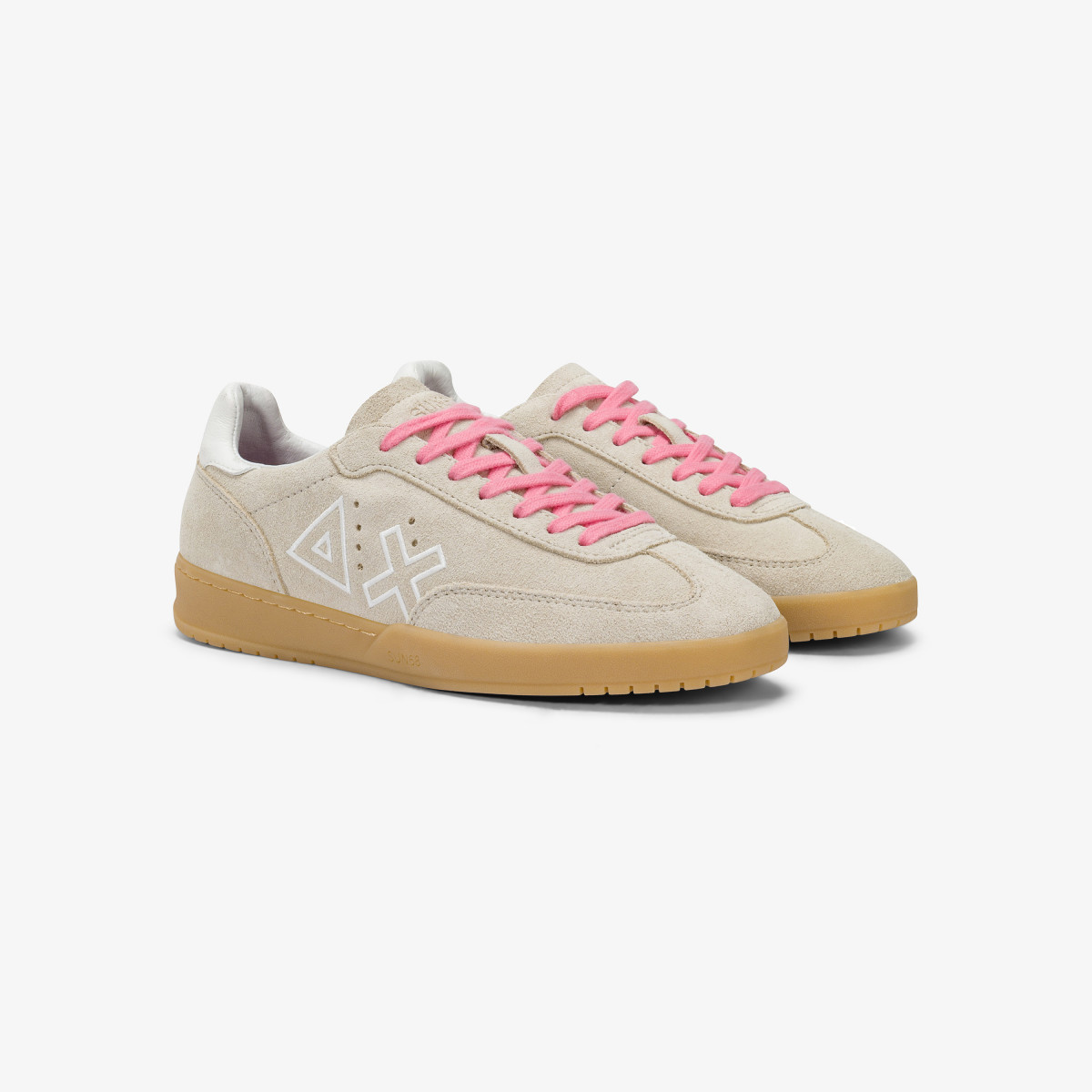 Sneaker California Sun in suede con logo bianco panna
