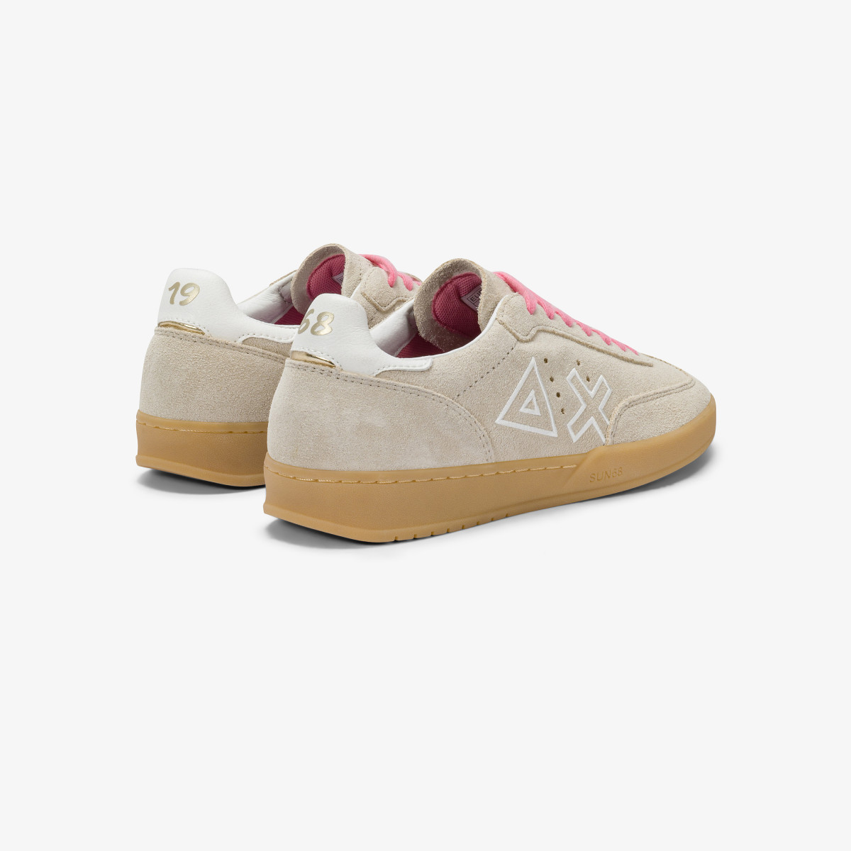 Sneaker California Sun in suede con logo bianco panna