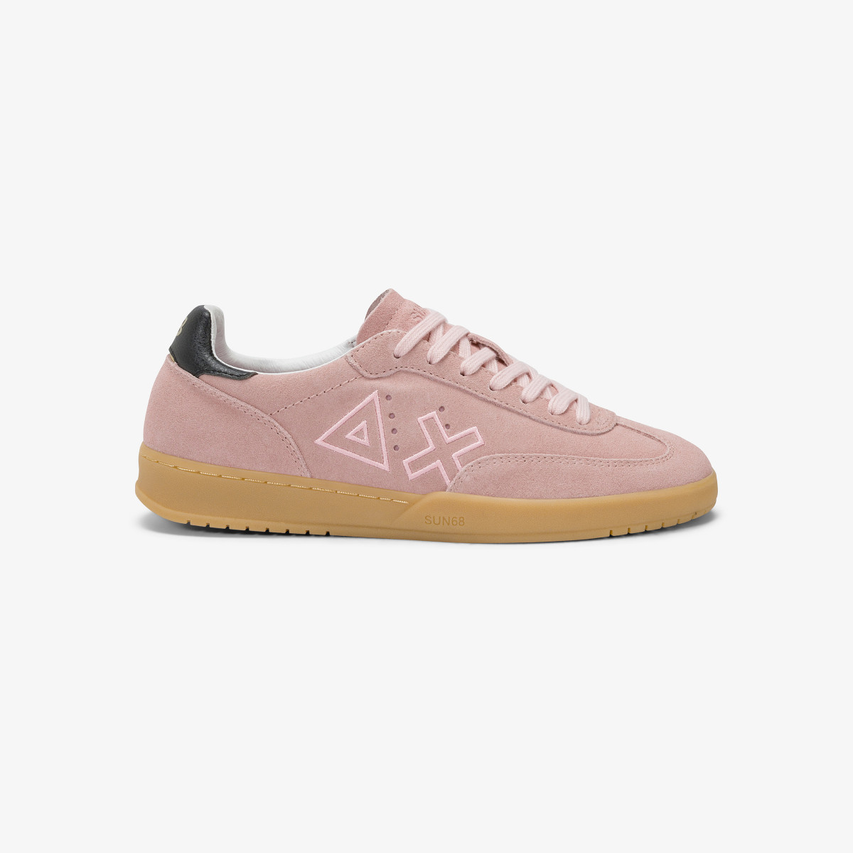 Sneaker California Sun in suede con logo rosa scuro