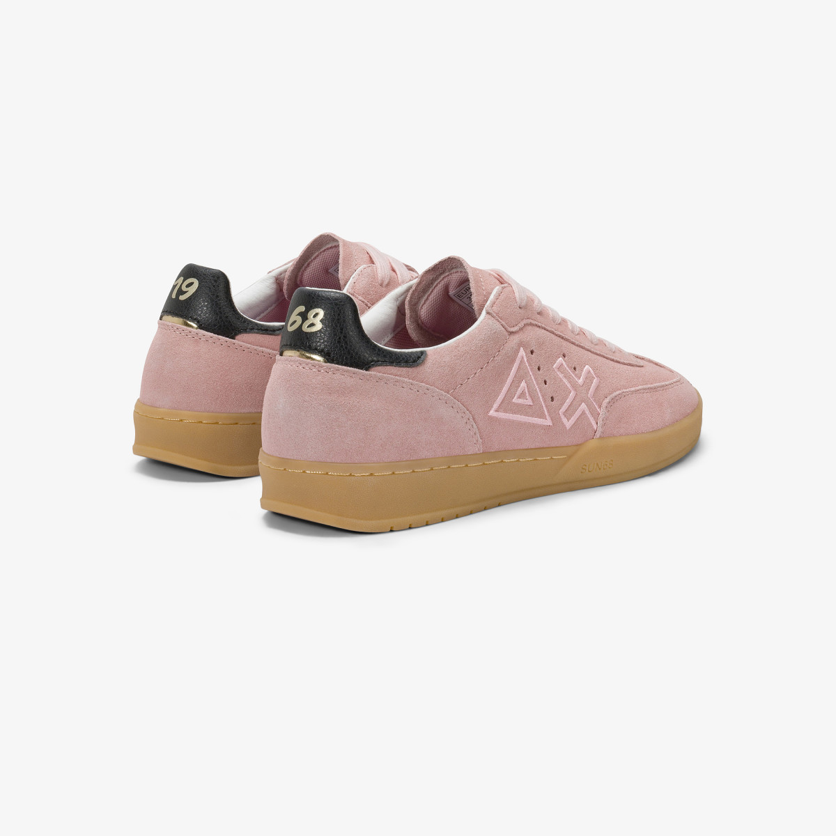 Sneaker California Sun in suede con logo rosa scuro