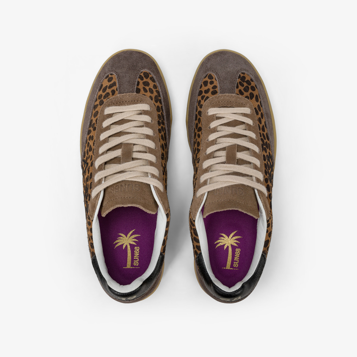 Sneaker California Sun in suede con logo volpe