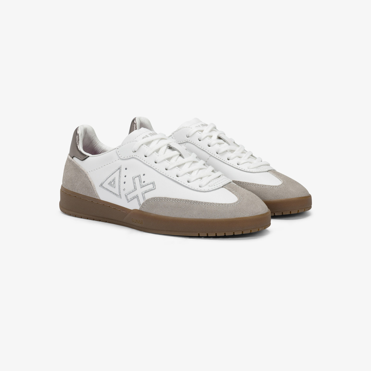 Sneaker California Sun in pelle e suede bianco