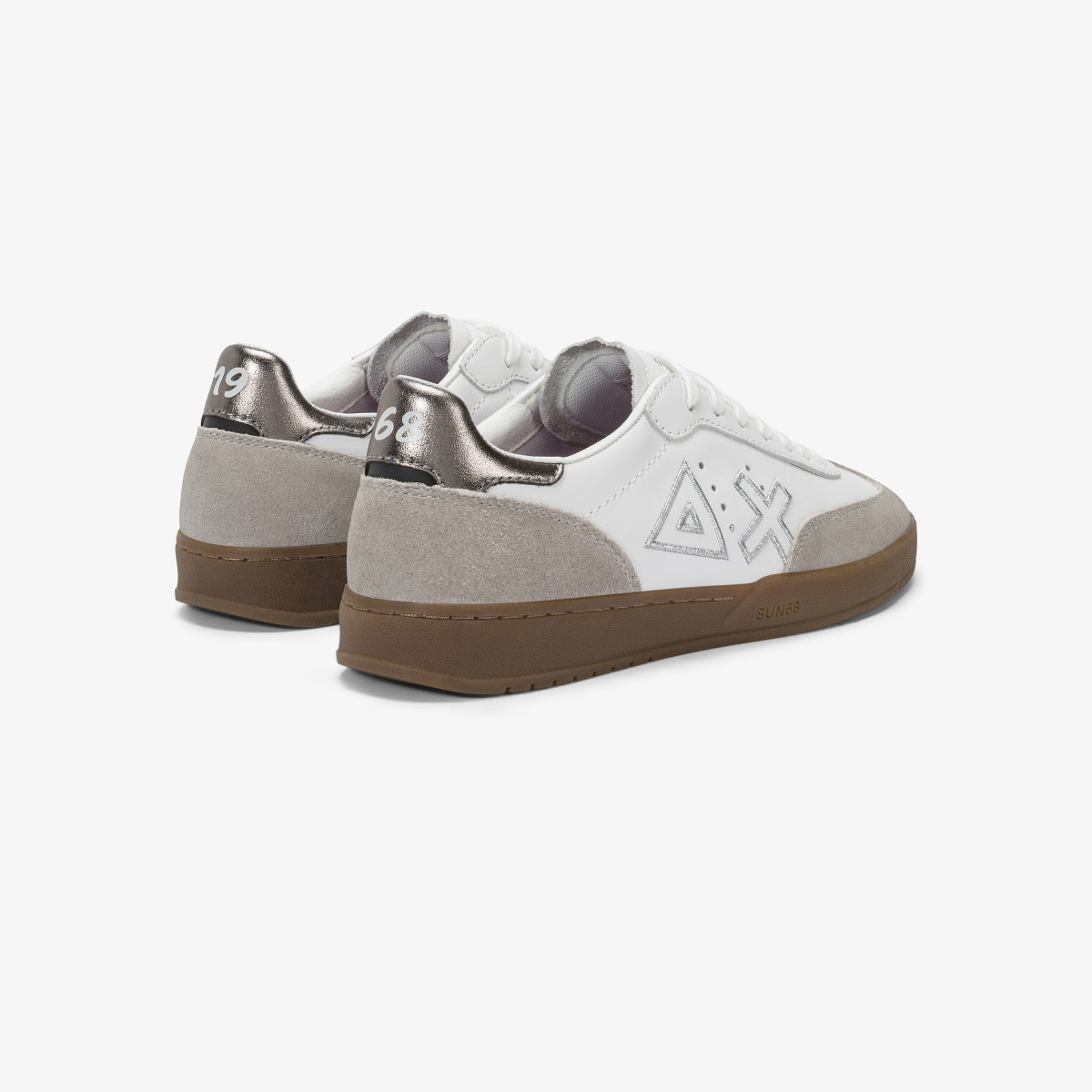 Sneaker California Sun in pelle e suede bianco