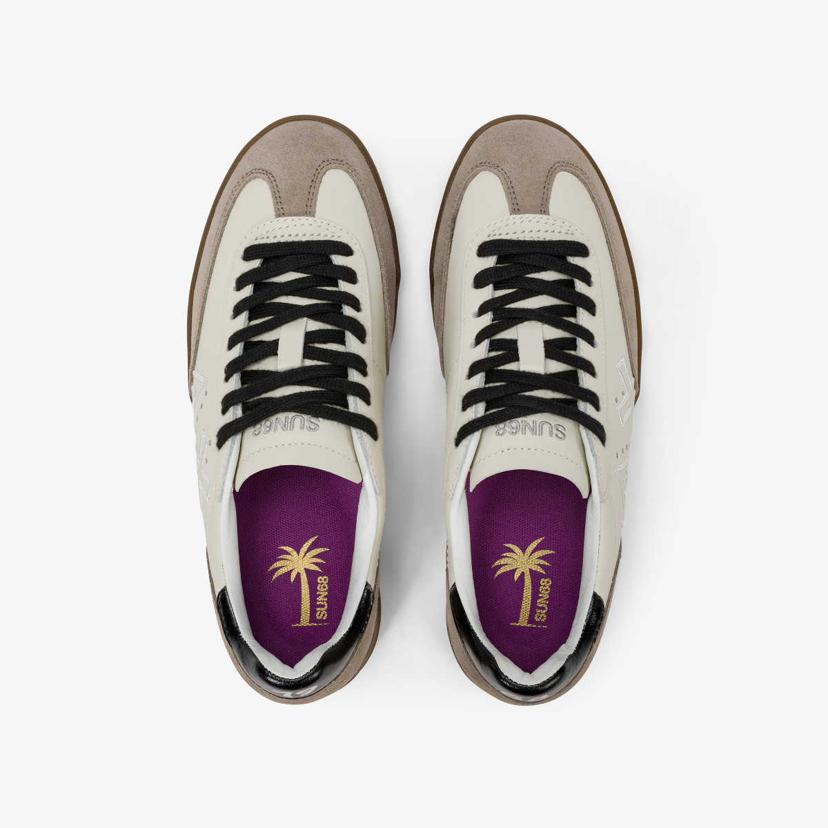 Off white California Sun leather and suede sneaker