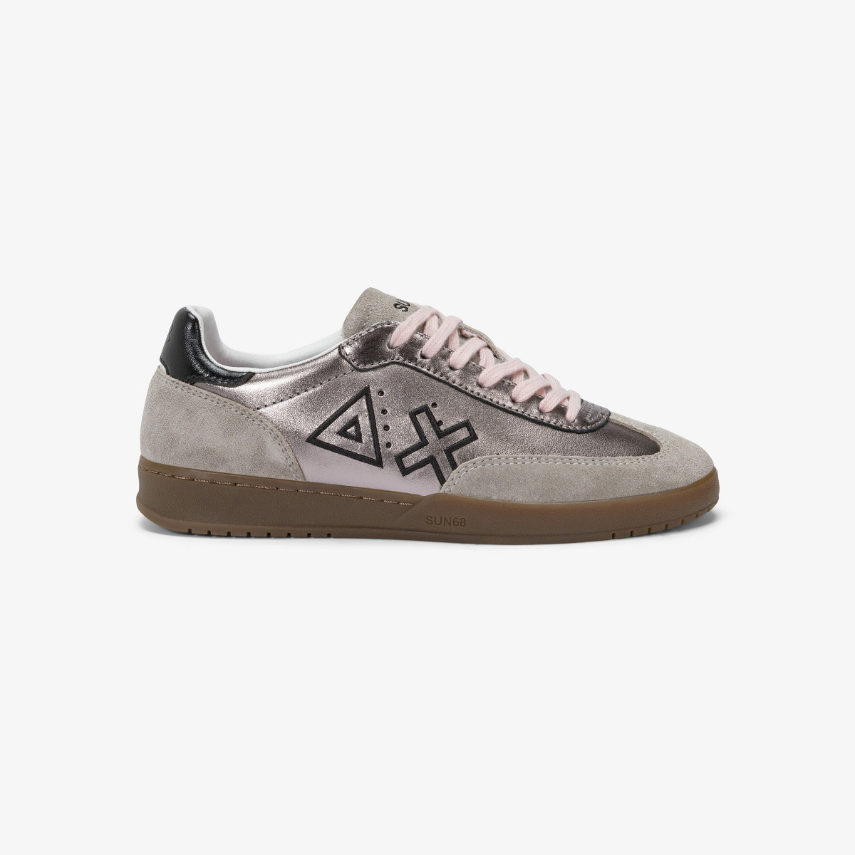 Silver California Sun leather and suede sneaker