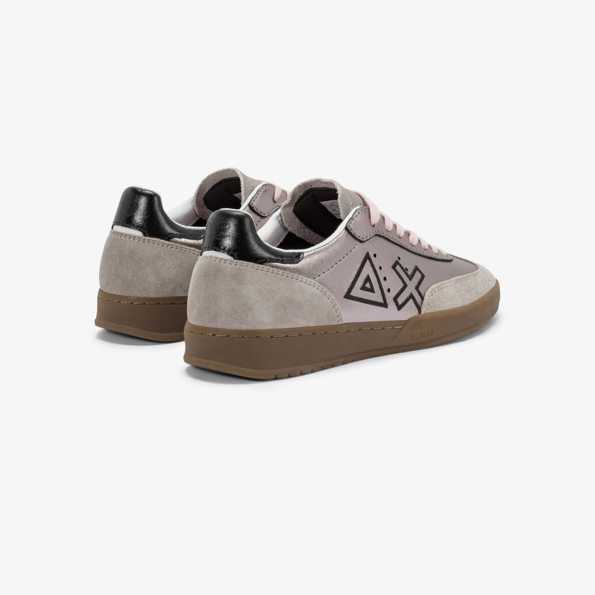 Silver California Sun leather and suede sneaker