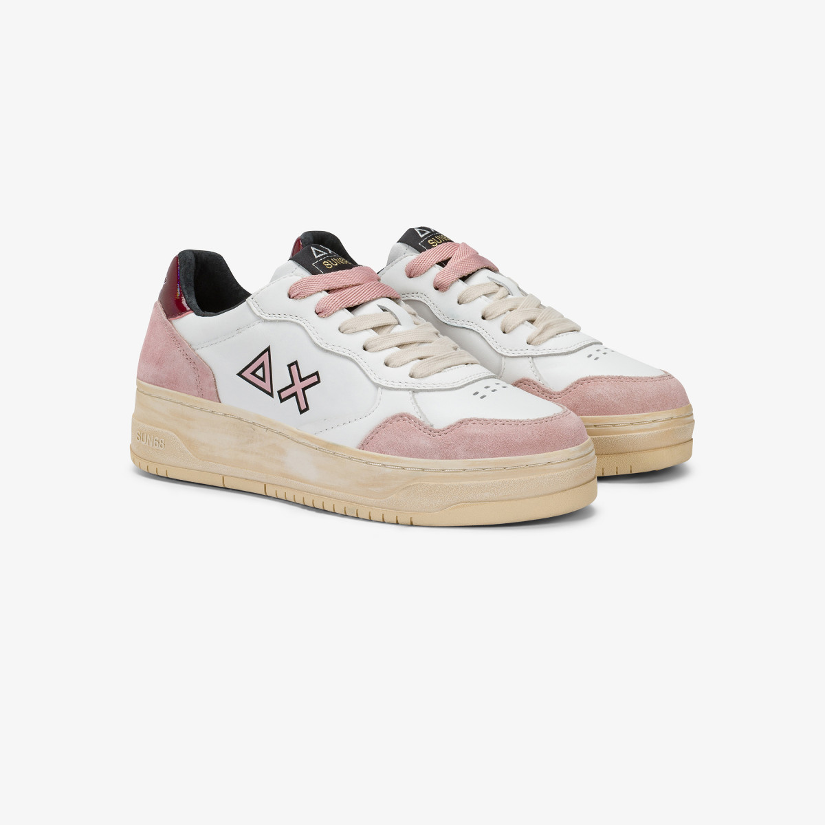 Dark pink Basket Love Lady leather sneaker