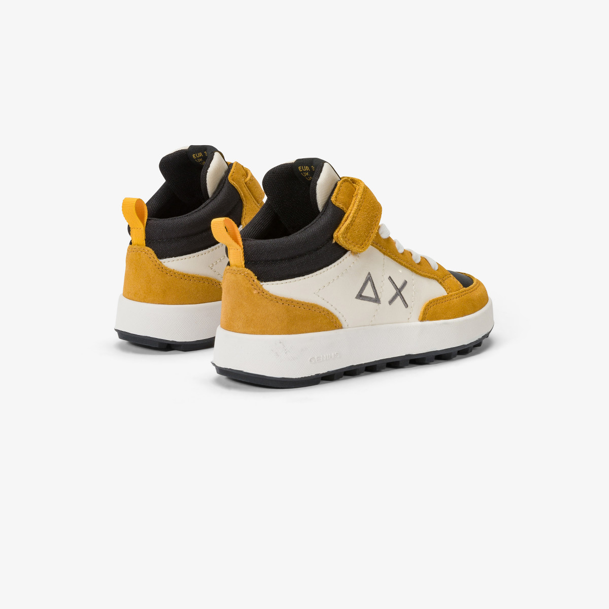 Boys’ Genius leather and nylon mid-top sneaker YELLOW