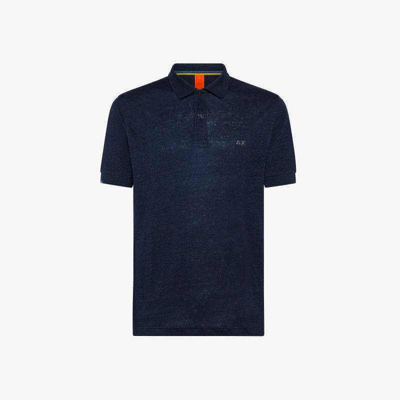 POLO LINEN SOLID NAVY BLUE