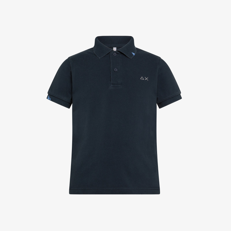 BOY'S POLO SOLID VINTAGE S/S NAVY BLUE
