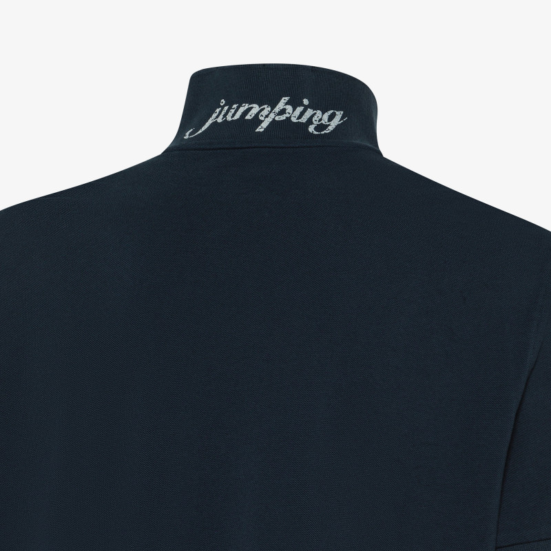 Navy blue polo shirt with destroyed detailing