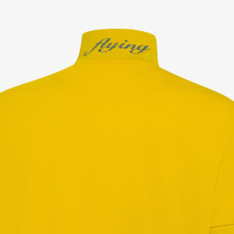 Yellow polo shirt with destroyed detailing