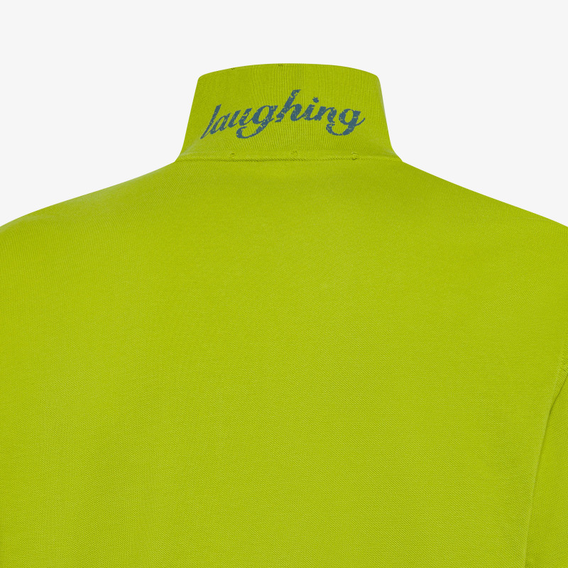 Olive green polo shirt with destroyed detailing