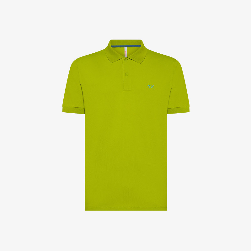 Sage Green Polo Shirt With Embroidered Logo - Man | Solid SUN68