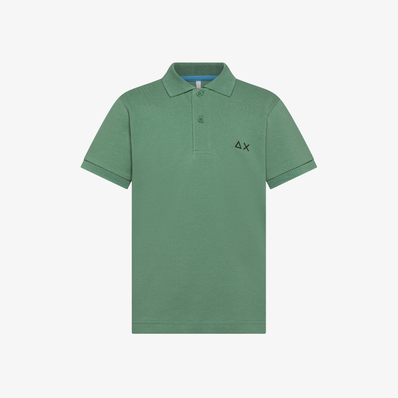 Sage Green Polo Shirt With Embroidered Logo - Man | Solid SUN68