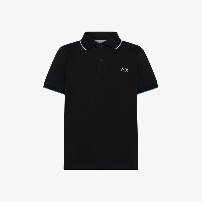その他 POLO LIMITED ver Black Polo Shirt With Fluorescent Detail - Kids | Neon SUN68