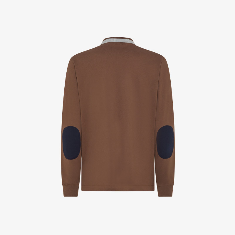 Cotton piqué polo shirt BROWN