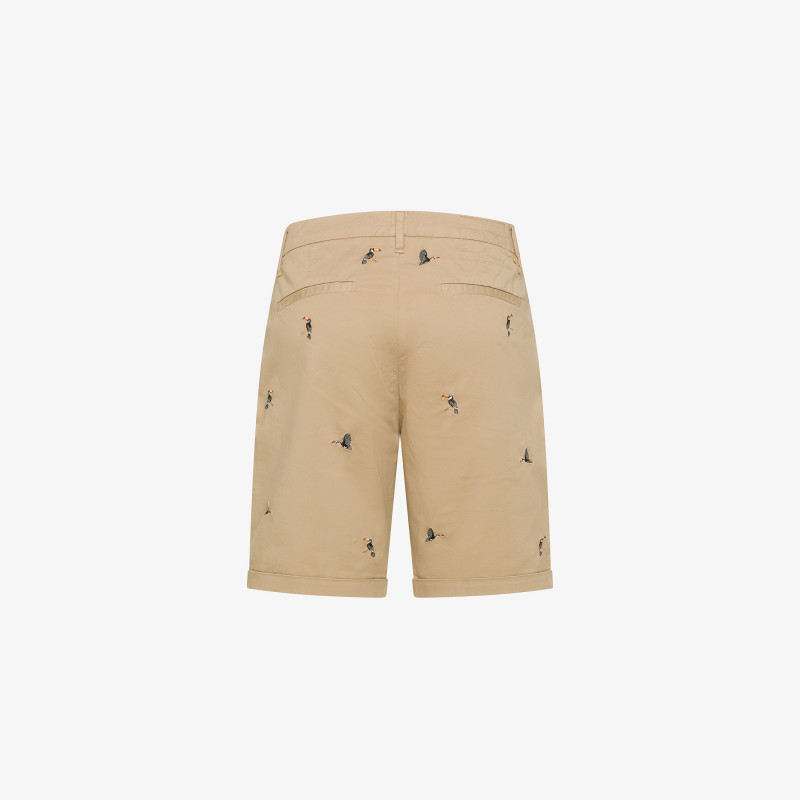 Bermuda chino con ricami beige