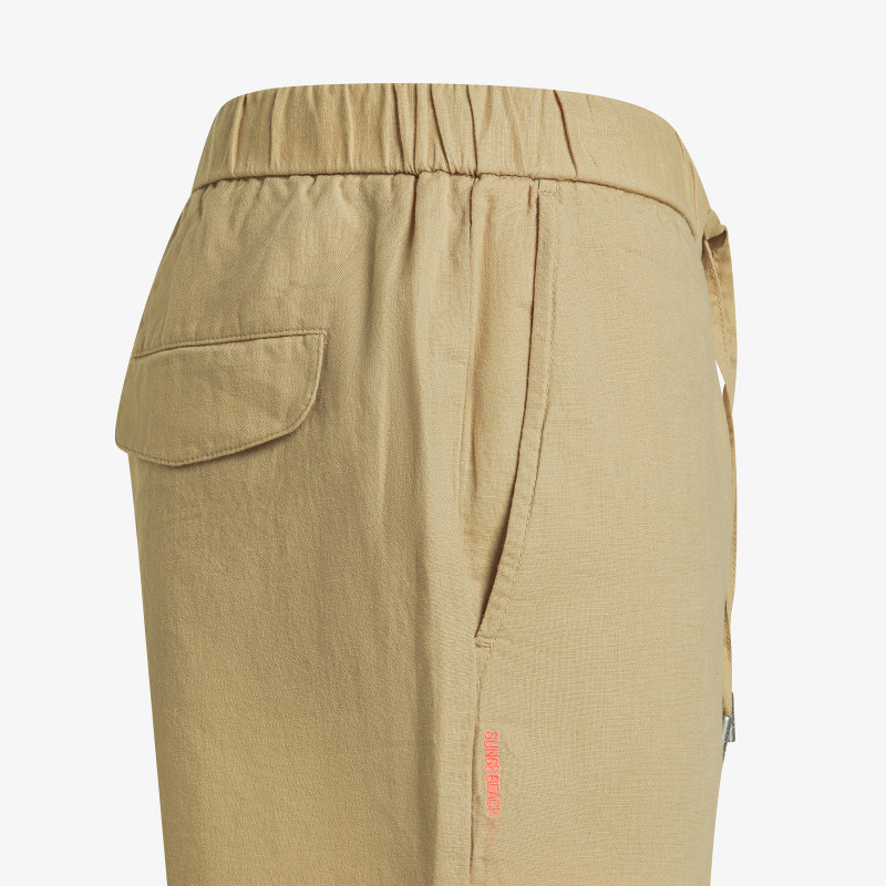 Sand linen and cotton Bermuda shorts