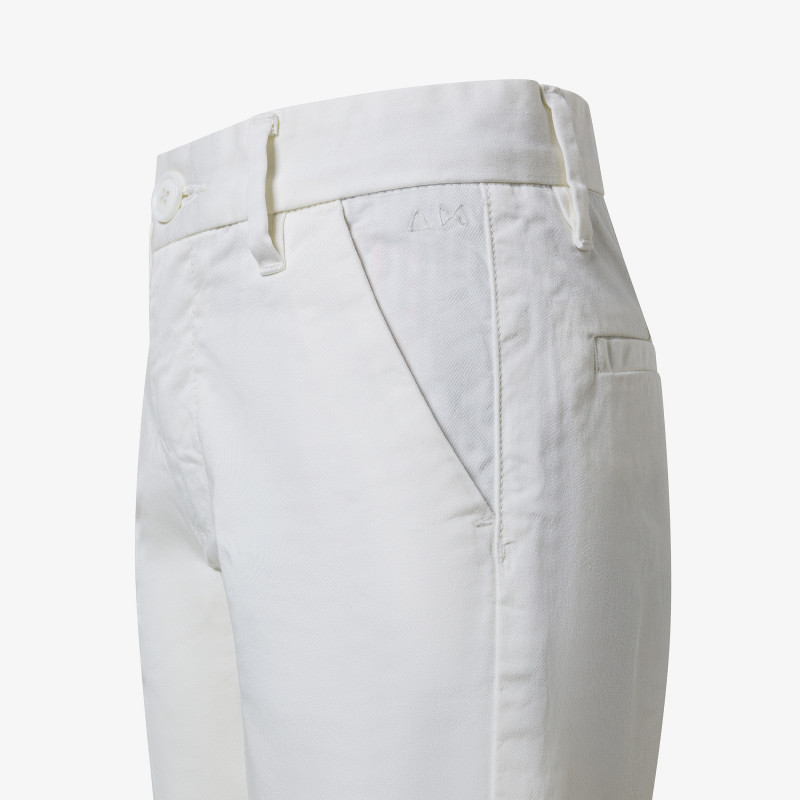 Off white cotton chino shorts