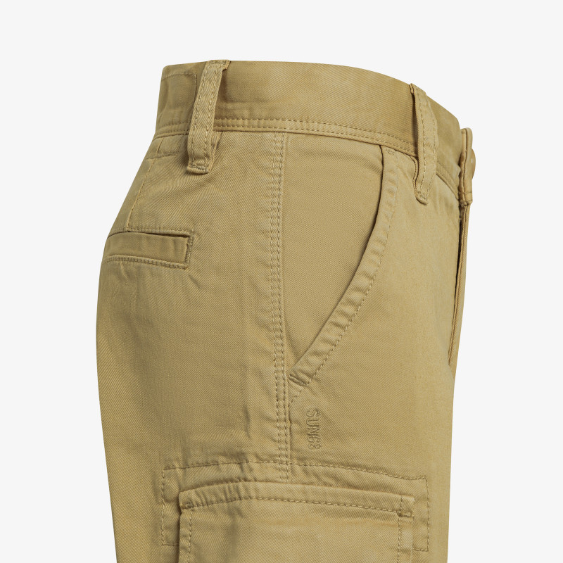 Beige cotton cargo shorts