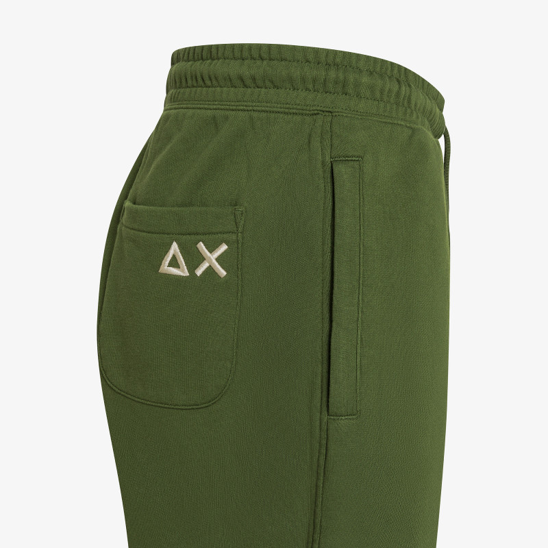 Dark green cotton fleece trousers