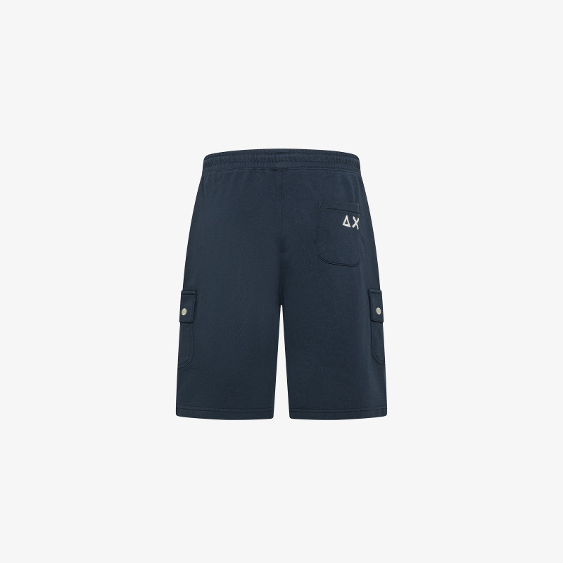 Bermuda cargo blu navy in felpa