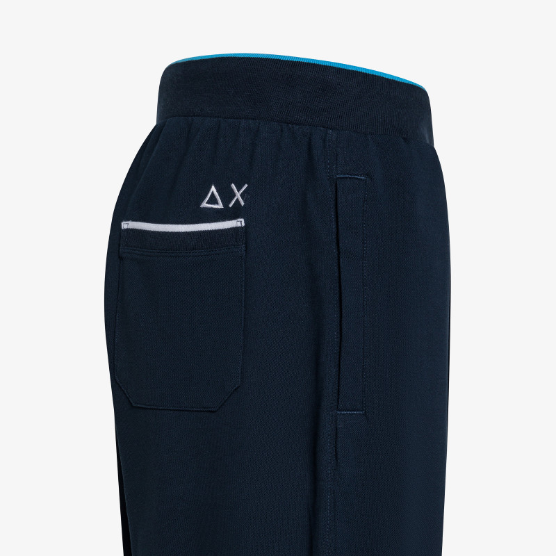 Navy blue cotton piqué trousers