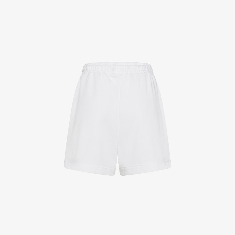 Shorts in felpa di cotone bianco panna