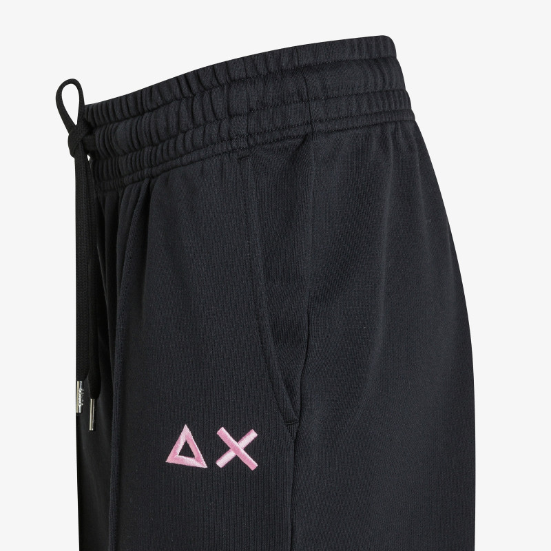 Black cotton fleece trousers