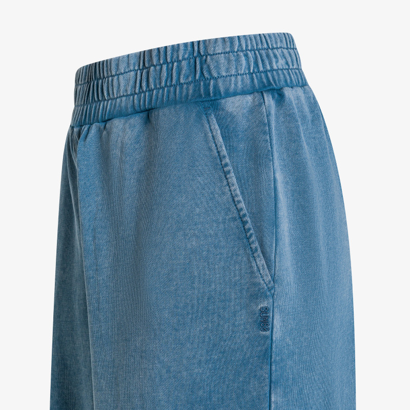 Pantaloni cargo in felpa avio scuro con trattamento marble