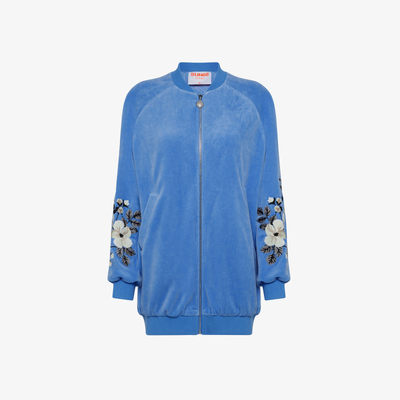 BOMBER EMBRODERY CHENILLE BLUE
