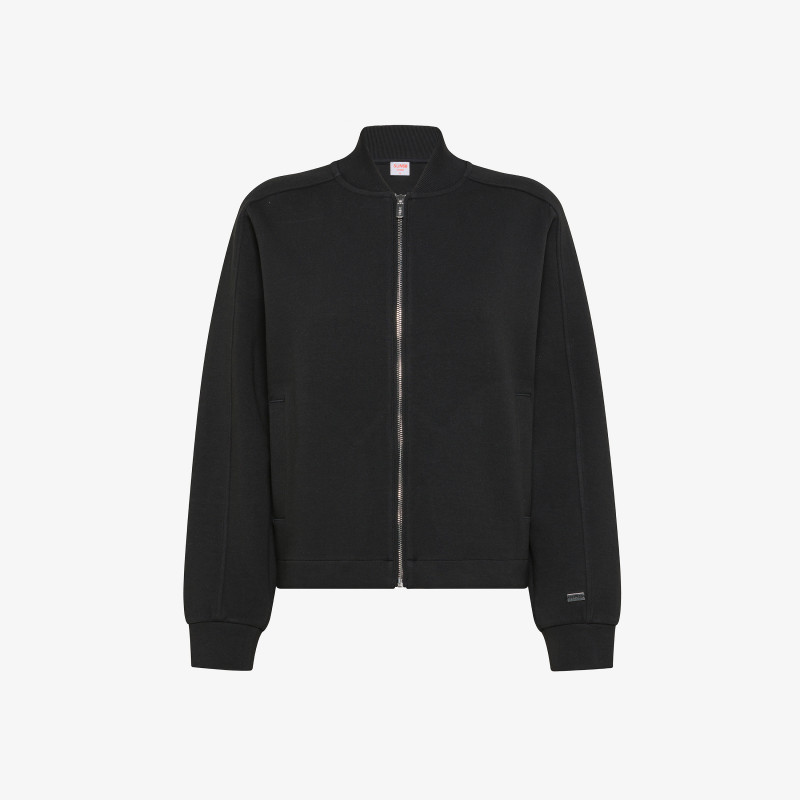 BOMBER POLY WITH ZIP COTTON FL BLACK