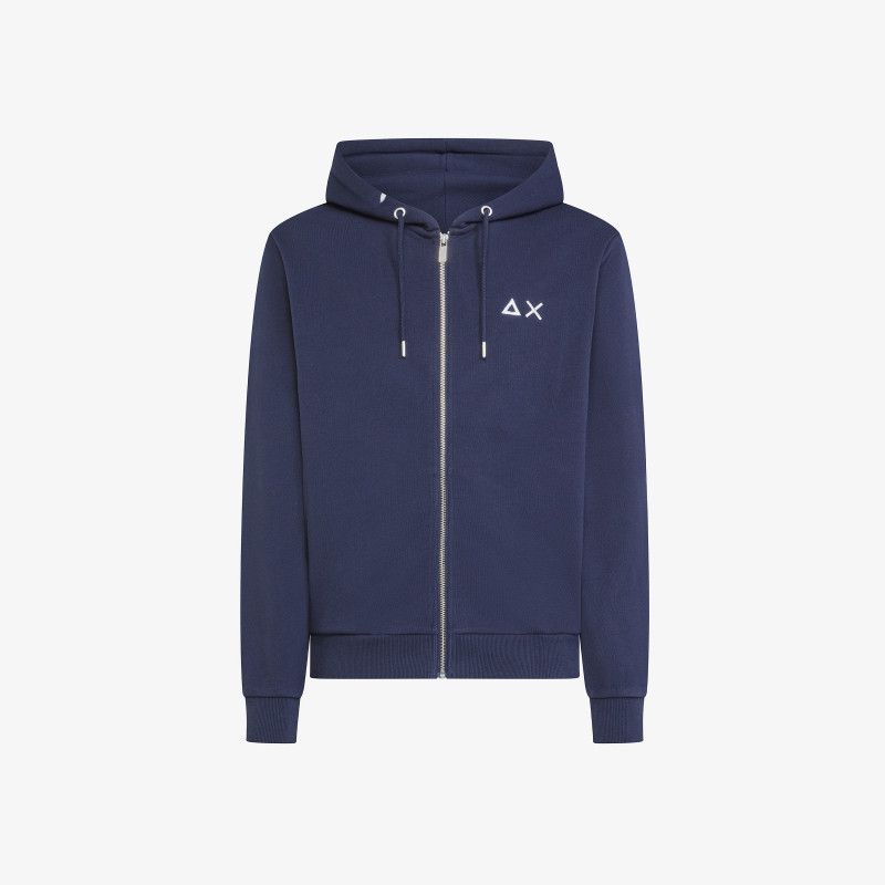 Cotton zip hoodie NAVY BLUE