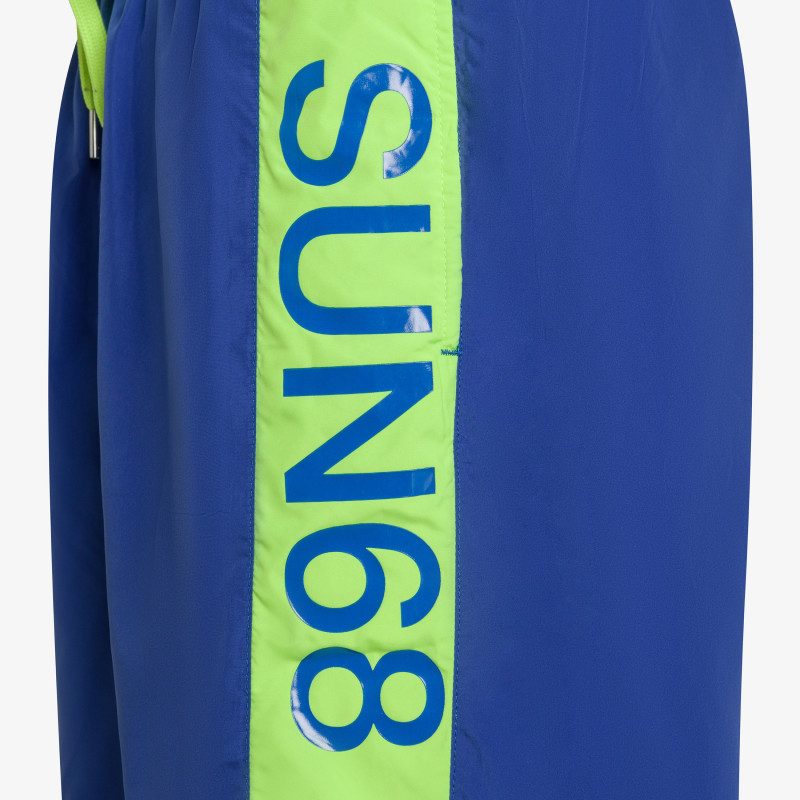 Royal blue nylon swim shorts