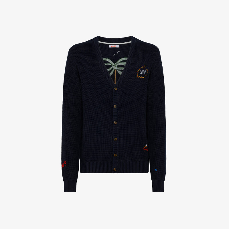 CARDIGAN EMBROIDERY FANCY NAVY BLUE