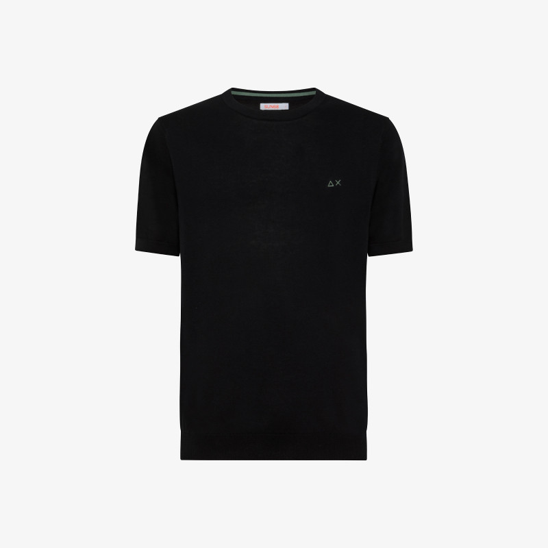 T-SHIRT SOLID CREPE S/S NERO