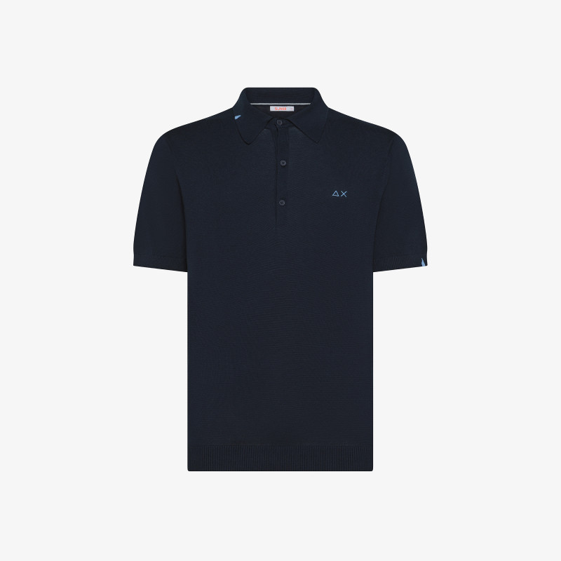 Tシャツ・カットソー SUN68 Men T-shirt Navy T35125 07 Navy Blue Knitted Cotton T-shirt - Man | Knitwear SUN68