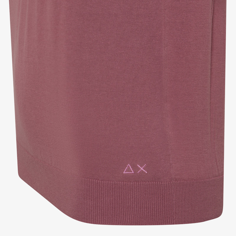Polo in maglia di cotone rosa scuro