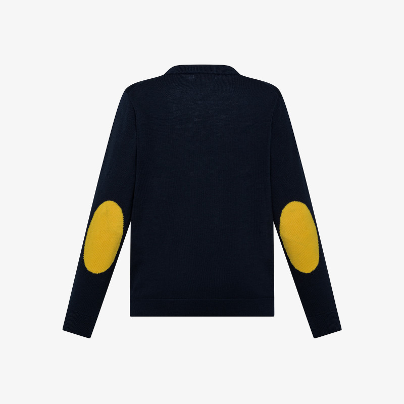 BOY'S SWEATER ELBOW CONTRAST COLOR NAVY BLUE